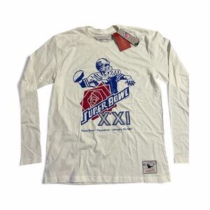 Mitchell & Ness Super Bowl XXI White Long Sleeve Tee